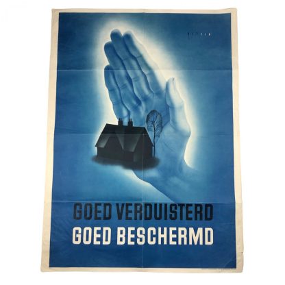 Original WWII Dutch ‘Luchtbescherming’ poster – Goed verduisterd, Goed beschermd