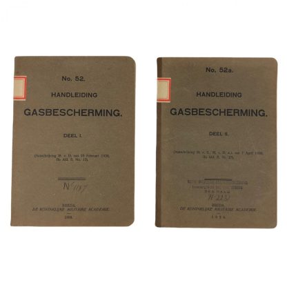 Originele Pré 1940 Nederlands leger gasbescherming handleidingen