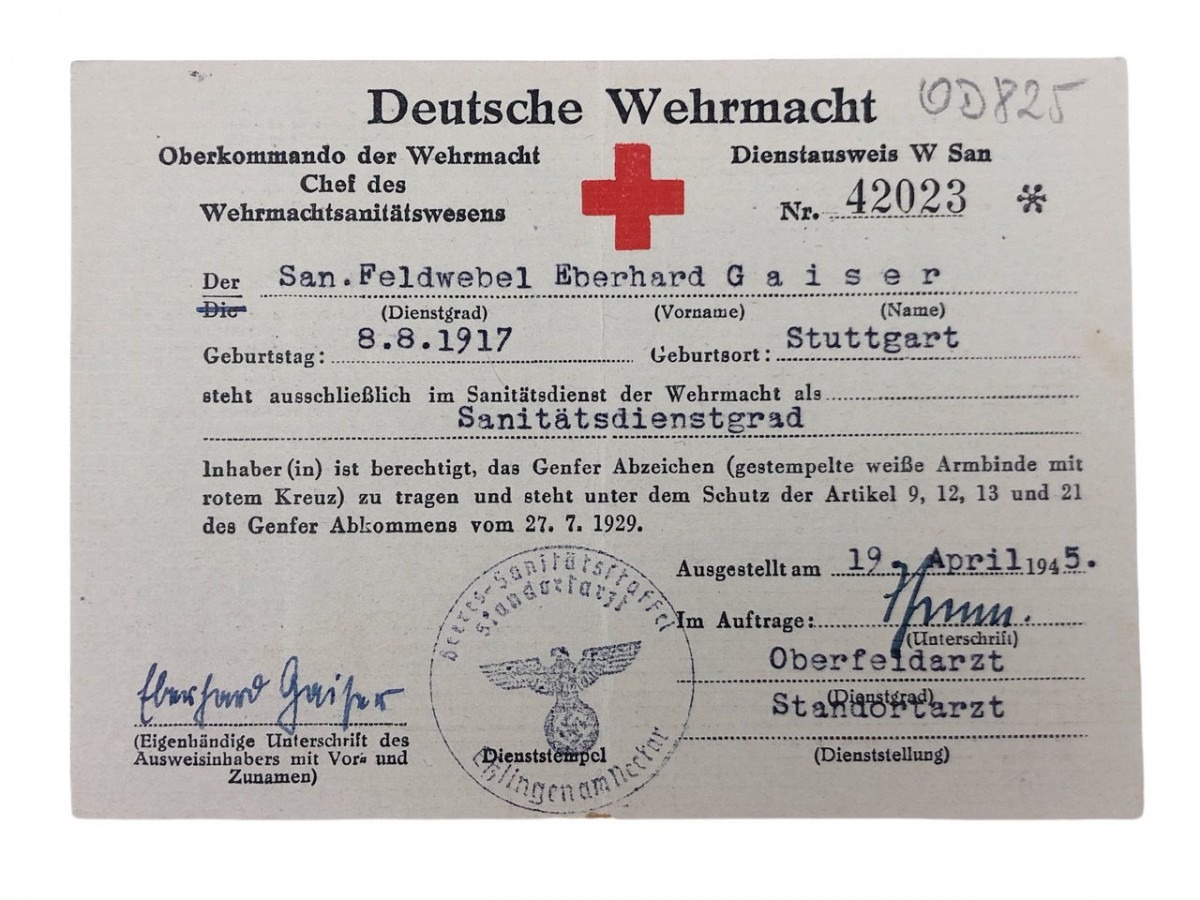 Original WWII German WH Feldwebel Sanitäter grouping 'Heeres-Sanitätsstaffel Esslingen am Neckar' - Afbeelding 10