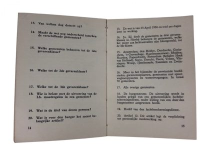Original WWII Dutch ‘Luchtbescherming’ information booklet