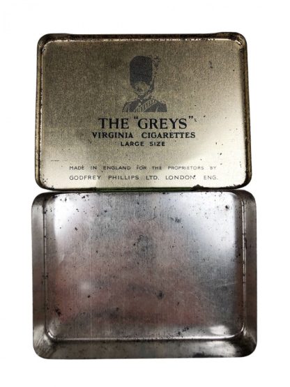 Original WWII British ‘The Greys’ cigarettes tin