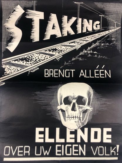 Original WWII Dutch railroad strike poster