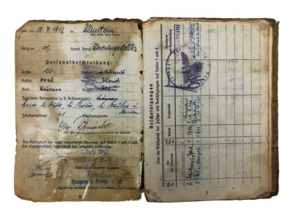 Original WWII German WH ‘Battle of the Bulge’ soldbuch with documents