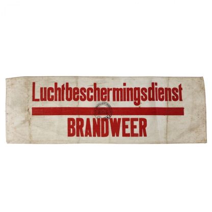 Original WWII Dutch ‘Luchtbeschermingsdienst’ armband fire department Leiden