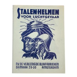 Original Pré 1940 Dutch Luchtbeschermingsdienst helmets Verblifa sales flyer