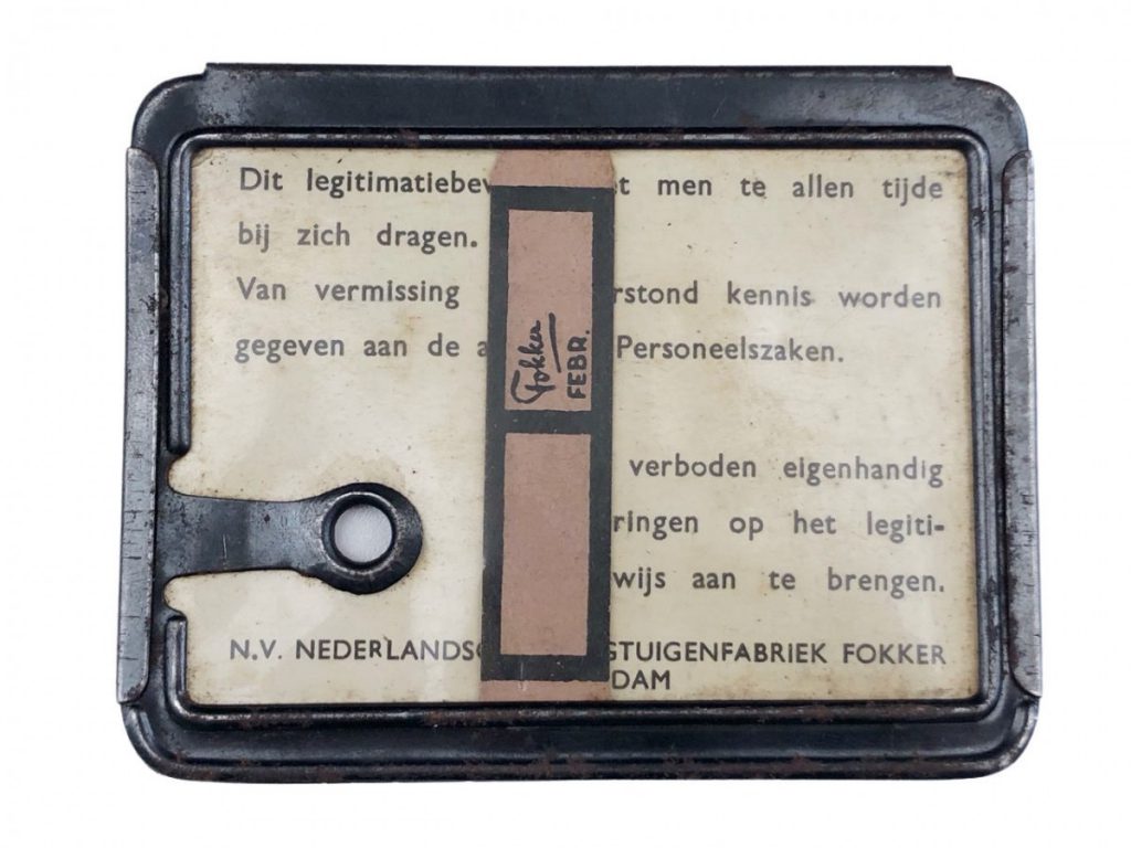original-wwii-dutch-fokker-aircraft-id-card-with-documents-amsterdam