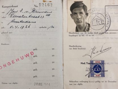 Original WWII Dutch Fokker aircraft ID card with documents Amsterdam