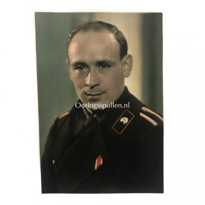 Original WWII German WH Panzer portrait photo in colour