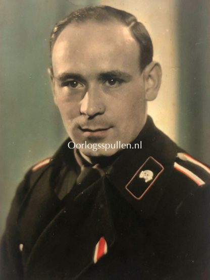 Original WWII German WH Panzer portrait photo in colour