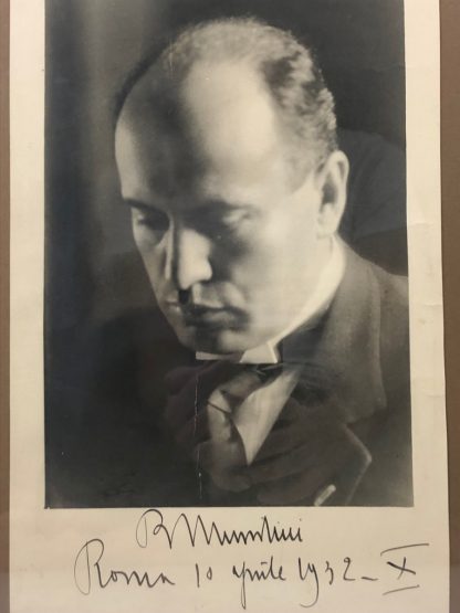 Original WWII Italian Benito Mussolini autograph