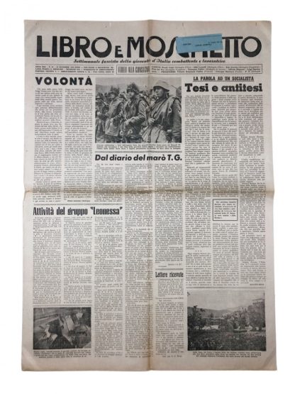 Original WWII Italian fascist newspaper Libro e Moscetto
