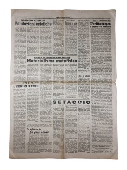 Original WWII Italian fascist newspaper Libro e Moscetto