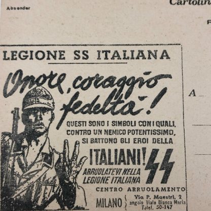 Original WWII Italian 29. Waffen-Grenadier-Division der SS postcard