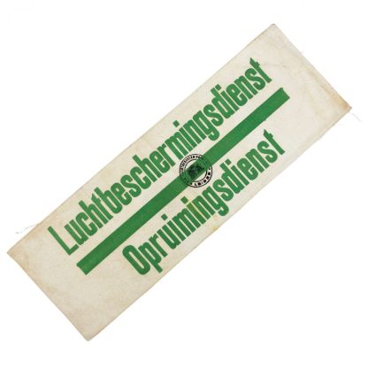 Original WWII Dutch ‘Luchtbeschermingsdienst’ Clearance service armband Leiden