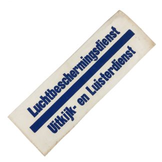 Original WWII Dutch ‘Luchtbeschermingsdienst’ Uitkijk en Luisterdienst armband