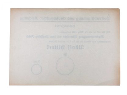 Original WWII German Adolf Hitler ballot paper 1938