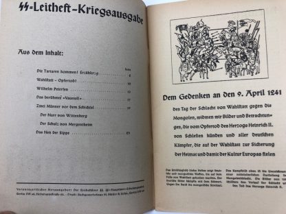 Original WWII German SS-Leitheft – Jahrgang 7 Folge 1a