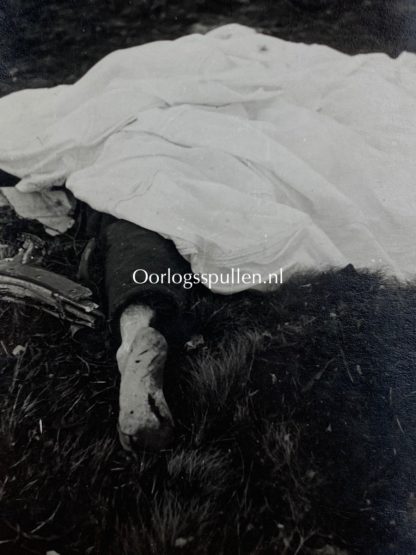 Original WWII German photos of crashed British airplane and KIA pilots