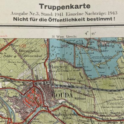 Original WWII German 'Truppenkarte' West-Gorinchem 1943