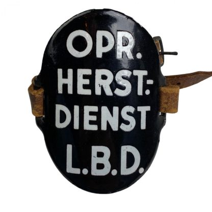 Original WWII Dutch ‘Luchtbeschermingsdienst’ arm shield Oproep Herstel Dienst