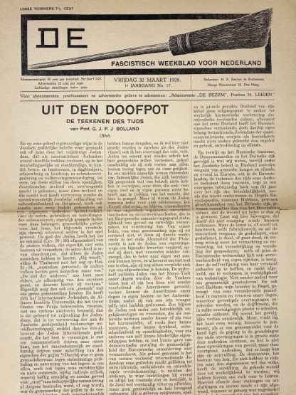 Original WWII Dutch fascists/collaboration newspaper - De Bezem