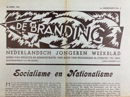 Original WWII Dutch youth collaboration newspaper – De Branding