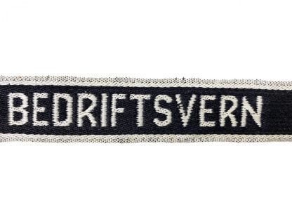 Original WWII Norwegian fascist movement ‘Hirdens Bedriftsvern’ cuff title