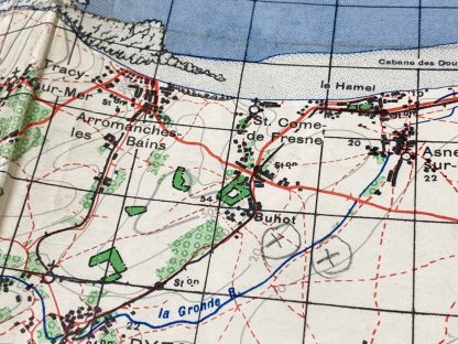Original WWII British military map ‘Normandy – Gold beach’ 1943