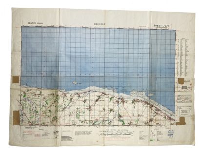 Original WWII British military map ‘Normandy – Gold beach’ 1943
