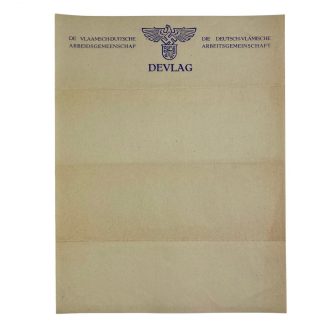 Original WWII Flemish ‘DeVlag’ writing paper