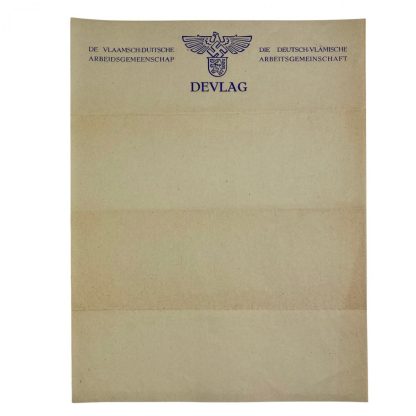 Original WWII Flemish ‘DeVlag’ writing paper