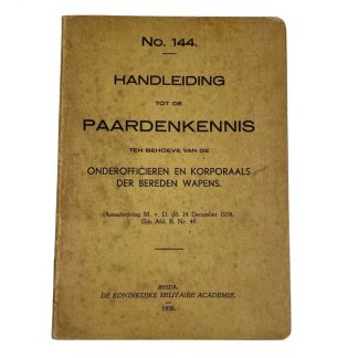 Original Pré 1940 Dutch army manual equine knowledge