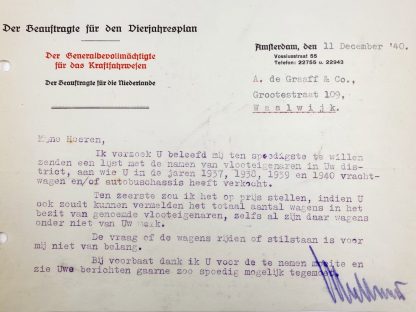 Original WWII German document set Waalwijk (Netherlands)