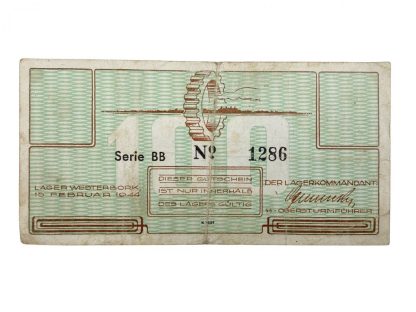 Original WWII Dutch ‘Durchgangslager’ Westerbork banknote