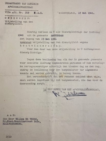 Original WWII Dutch ‘Persoonsbewijs’ set Rotterdam with document