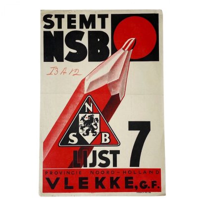 Original WWII Dutch NSB election poster Noord-Holland