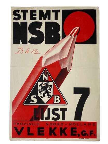 Original WWII Dutch NSB election poster Noord-Holland