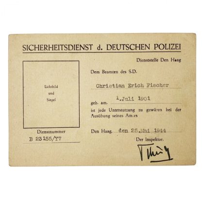 Original WWII Dutch resistance forged SD Ausweis