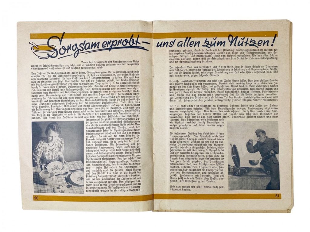 Original WWII German Field kitchen recipe booklet Oorlogsspullen.nl Militaria shop