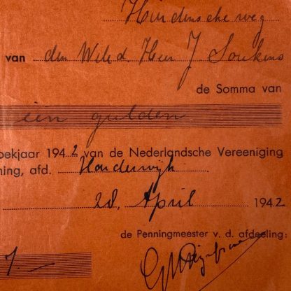 Original WWII Dutch ‘Luchtbeschermingsdienst NVL’ bill Harderwijk 1942