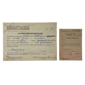 Original WWII Nederlandsche Arbeidsdienst voor meisjes (Girls) documents Arnhem