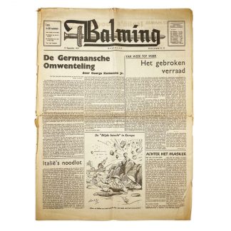 Original WWII Belgian collaboration newspaper 'Balming'