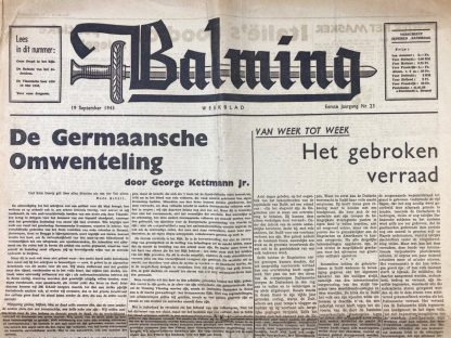 Original WWII Belgian collaboration newspaper 'Balming'
