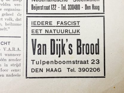 Original WWII Dutch fascists/collaboration newspaper – De Bezem