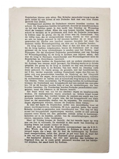 Original WWII Dutch resistance newspaper ‘Battle of Arnhem’