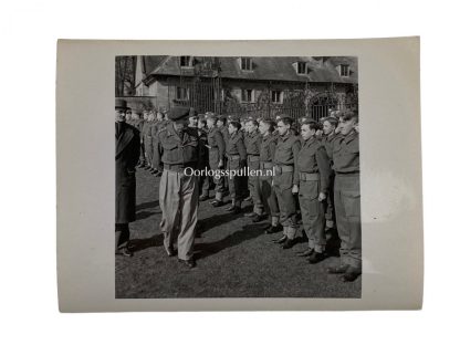 Original WWII British photo ‘Montgomery inspecting the Grantham King’s School J.T.C.’ 1944