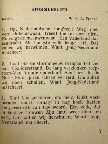Original WWII Dutch Jeugdstorm song booklet