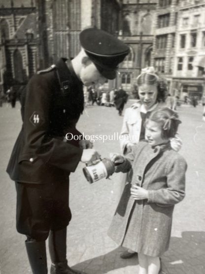 Original WWII Dutch NSB photo grouping Collect in Amsterdam for the victims of the bombing of Rotterdam
