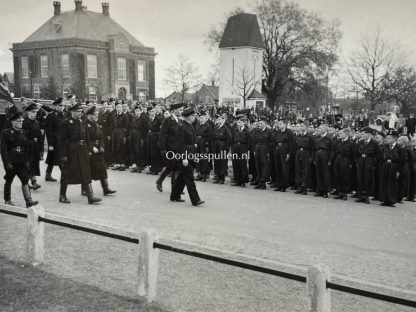 Original WWII Dutch NSB photo grouping Hoofddorp – Lijfwacht Mussert with SS Leistungsrune
