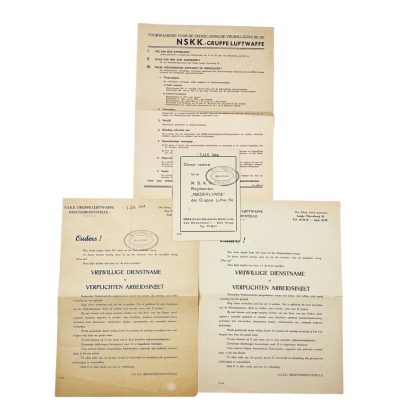Original WWII Dutch N.S.K.K. Niederlande ‘Gruppe Luftwaffe’ document grouping